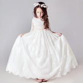 Long White Dresses for Kids Girls Princess Elegant Wedding Guest Children-TB00867-Veeddydropshipping